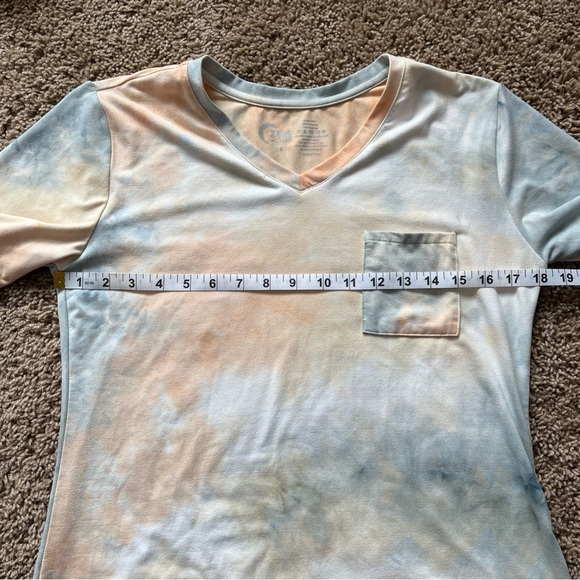 ZYIA Active Hendrix Dusk Go To Pocket Pastel Tie Died T-Shirt. Size small - Picture 4 of 7